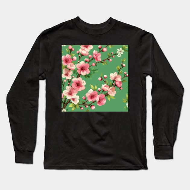 Cherry Blossom Long Sleeve T-Shirt by Jenni Arts